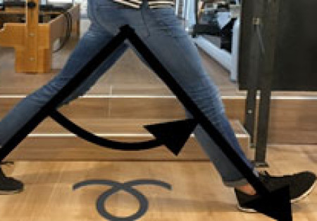 Attaque du talon au sol lors de la marche et étirement réciproque du complexe IJ/P